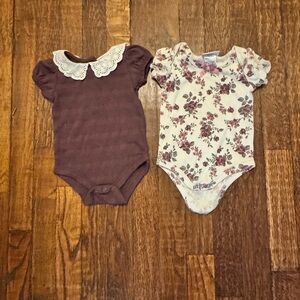 Floral and Brown Kids One Piece Set
